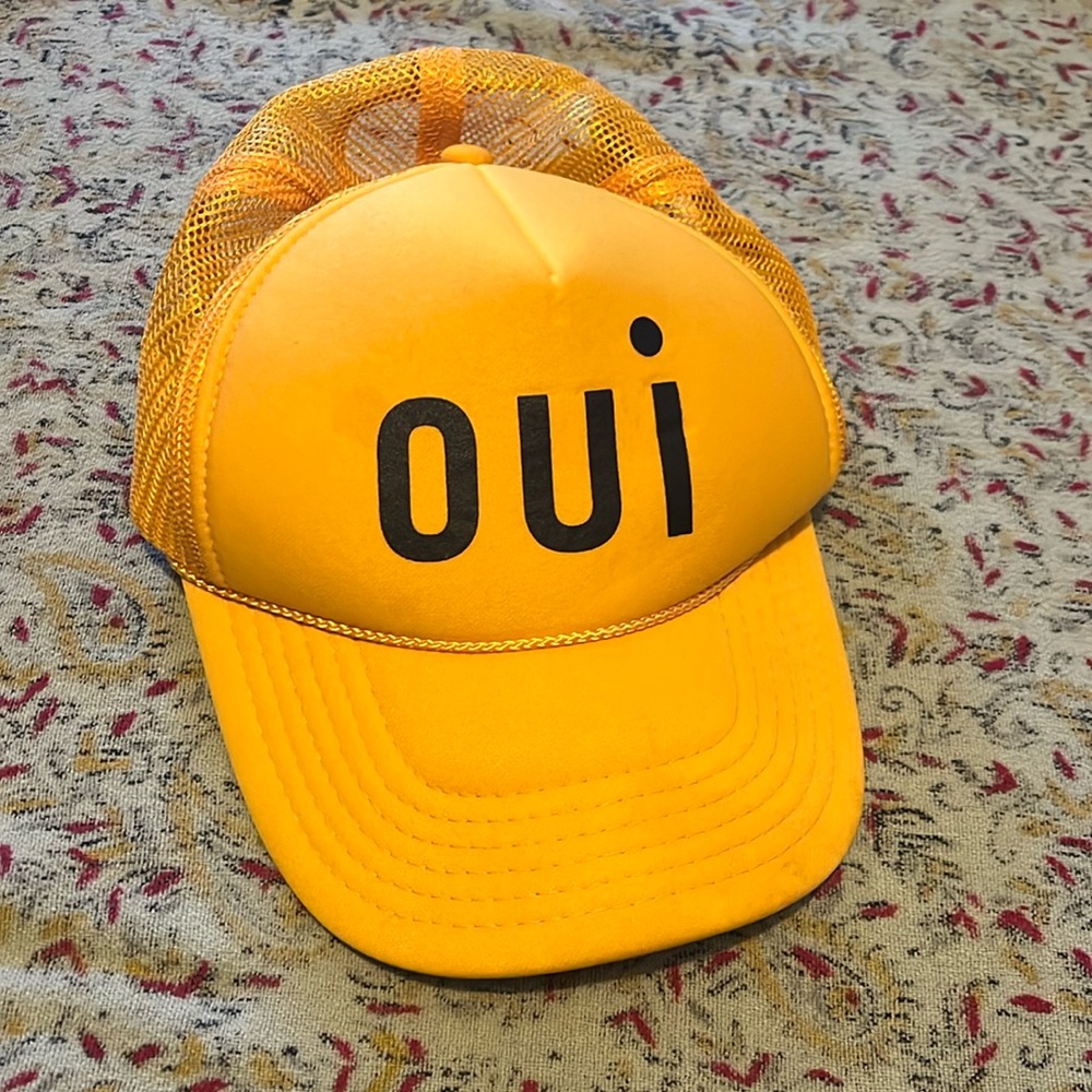 Clare V. Yellow Oui trucker hat